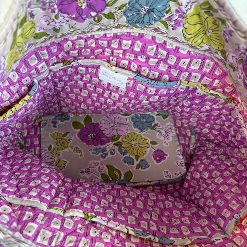 Vera Bradley Watercolor Retires Quilted Cotton Floral Tote Bag Shoulder Bag - Picture 11 of 11